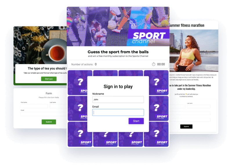 Data collection forms in Interacty 