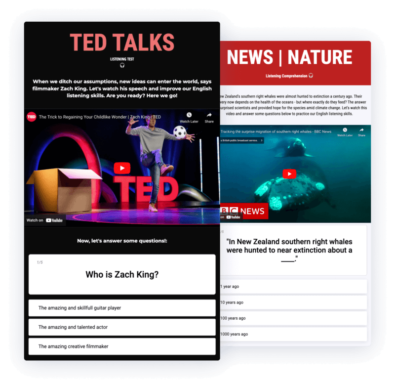 Examples of video lessons