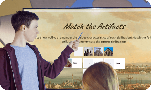 person demonstrates presentation