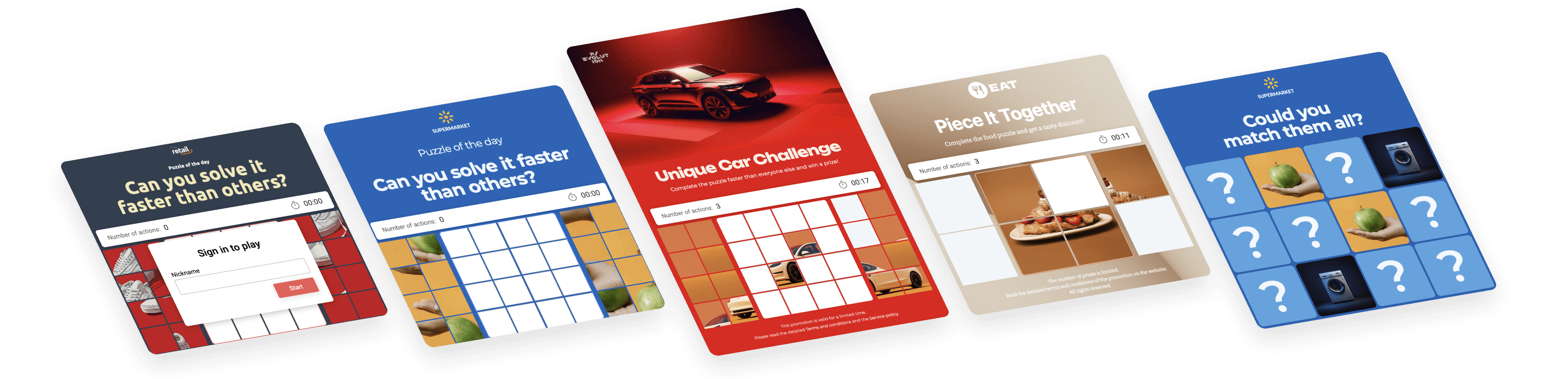 Posters with Interacty projects based on mechanics "Пазл"